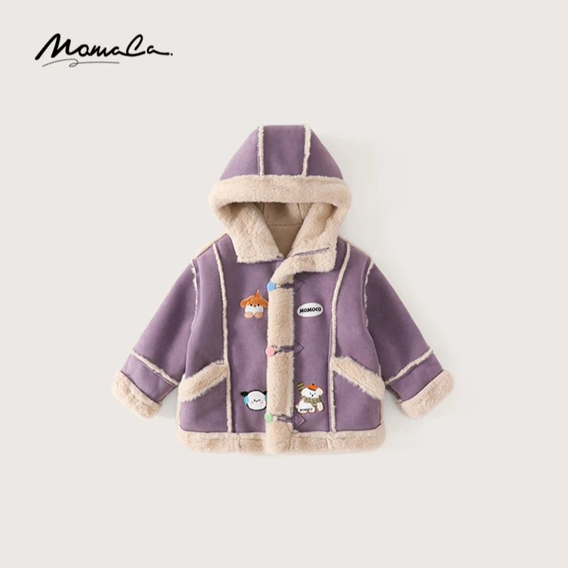 MOMOCO冬季新款儿童加绒外套可爱小狗男童女童大衣75830120008