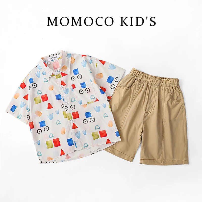 MOMOCO新款夏季儿童时尚休闲洋气印花套装75230580022