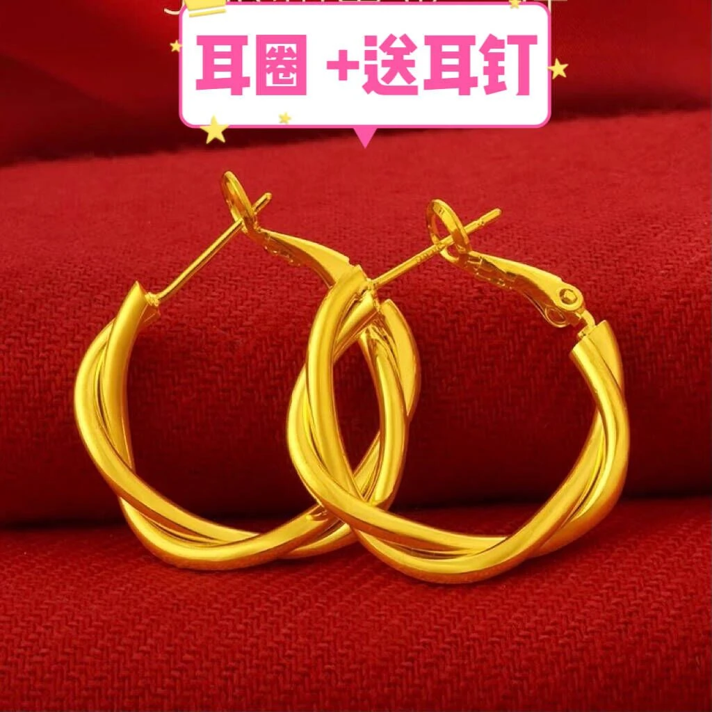 铜合金耳饰 【高品质时尚耳圈/2.5厘米】潮流气质圈圈耳环简约耳饰
