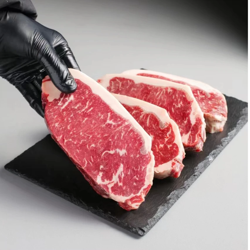 【文文推荐】澳洲原切谷饲安格斯谷饲西冷牛排直播牛肉2斤