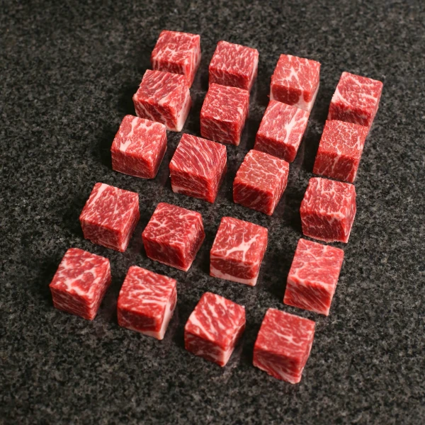 【文文推荐】澳洲安格斯M3+级原切肩胛小排雪花牛肉粒烤肉1斤