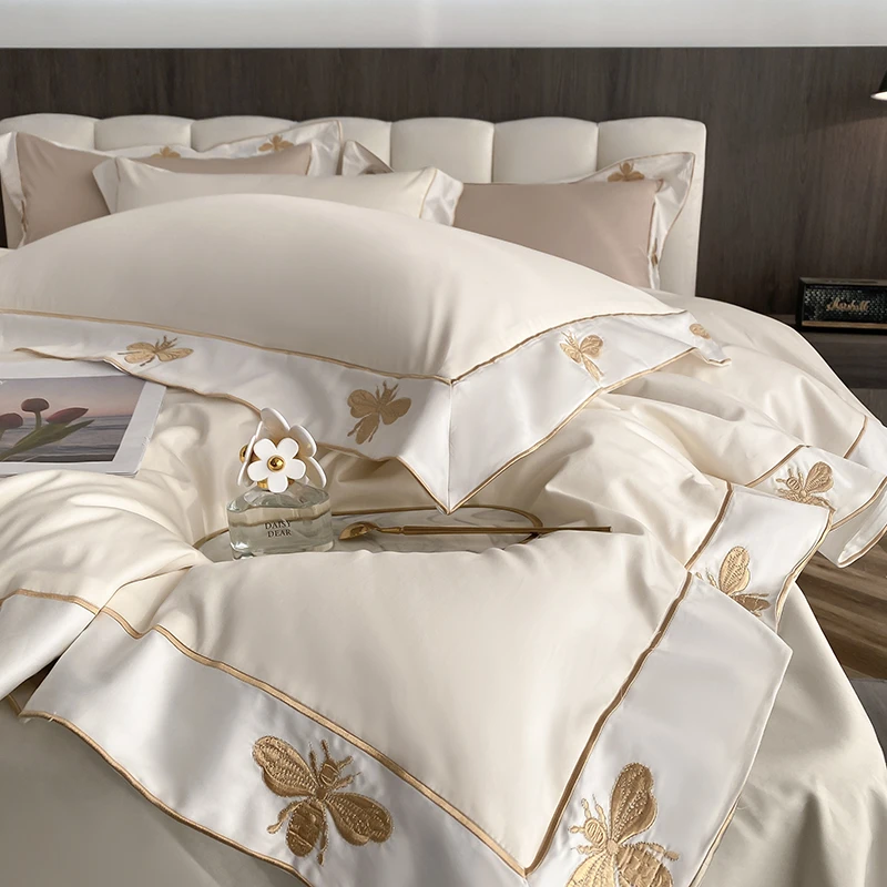 新款高定系列长绒棉绣花四件套—塞西尔