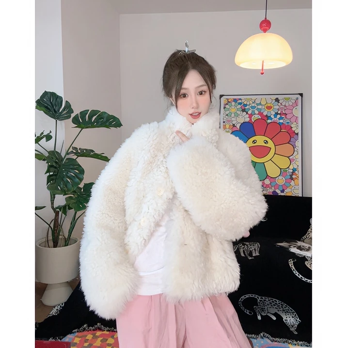 张提提 【枳实托卡】莫斯那羊皮毛一体短外套女款24新款  2457076