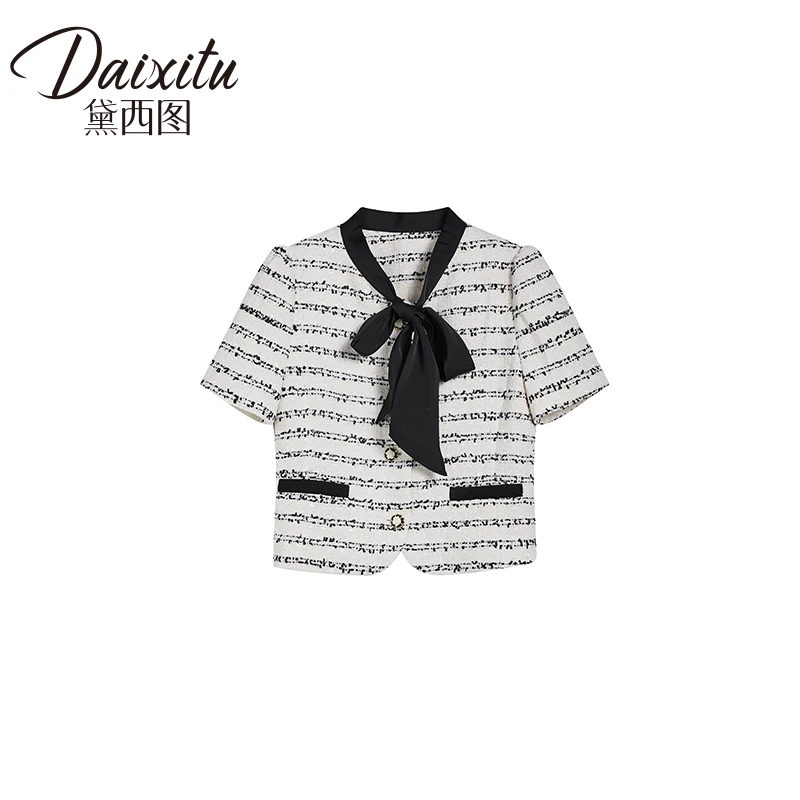 【老板娘夏天】新款小香风短袖外套气质时尚休闲上衣-10T423W0001