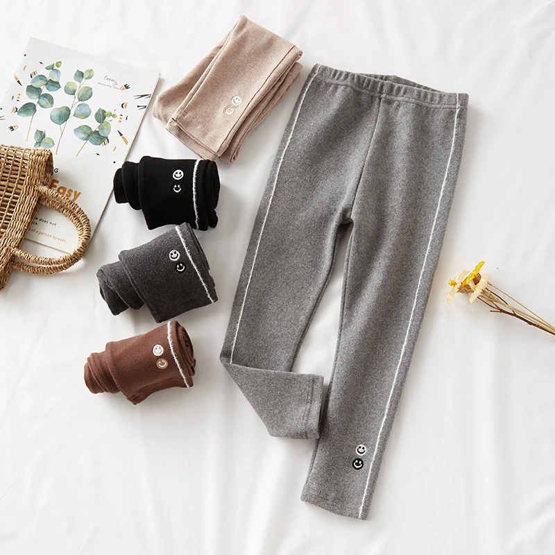 女童打底裤春秋外穿纯棉女孩薄款长裤宝宝高腰磨毛中大童儿童裤子