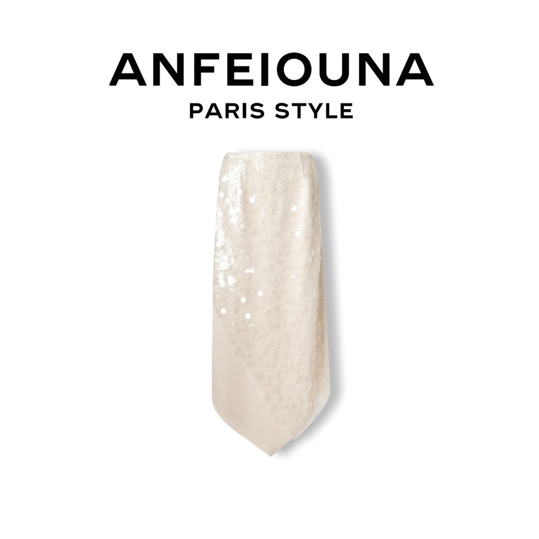 2025新款轻奢珠片拼接气质等待黎明半身裙女士1152