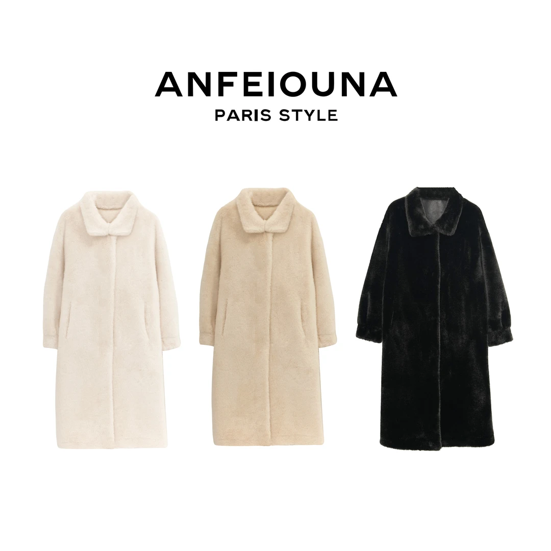 2025新款长款立领毛环保皮毛一体加厚毛毛外套女3268