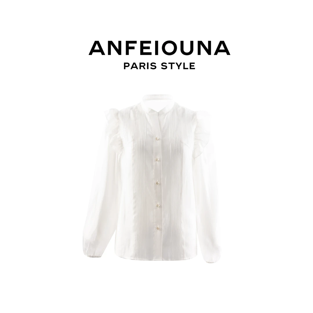 2025新款法式荷叶边设计感情窦初开衬衫上衣1026