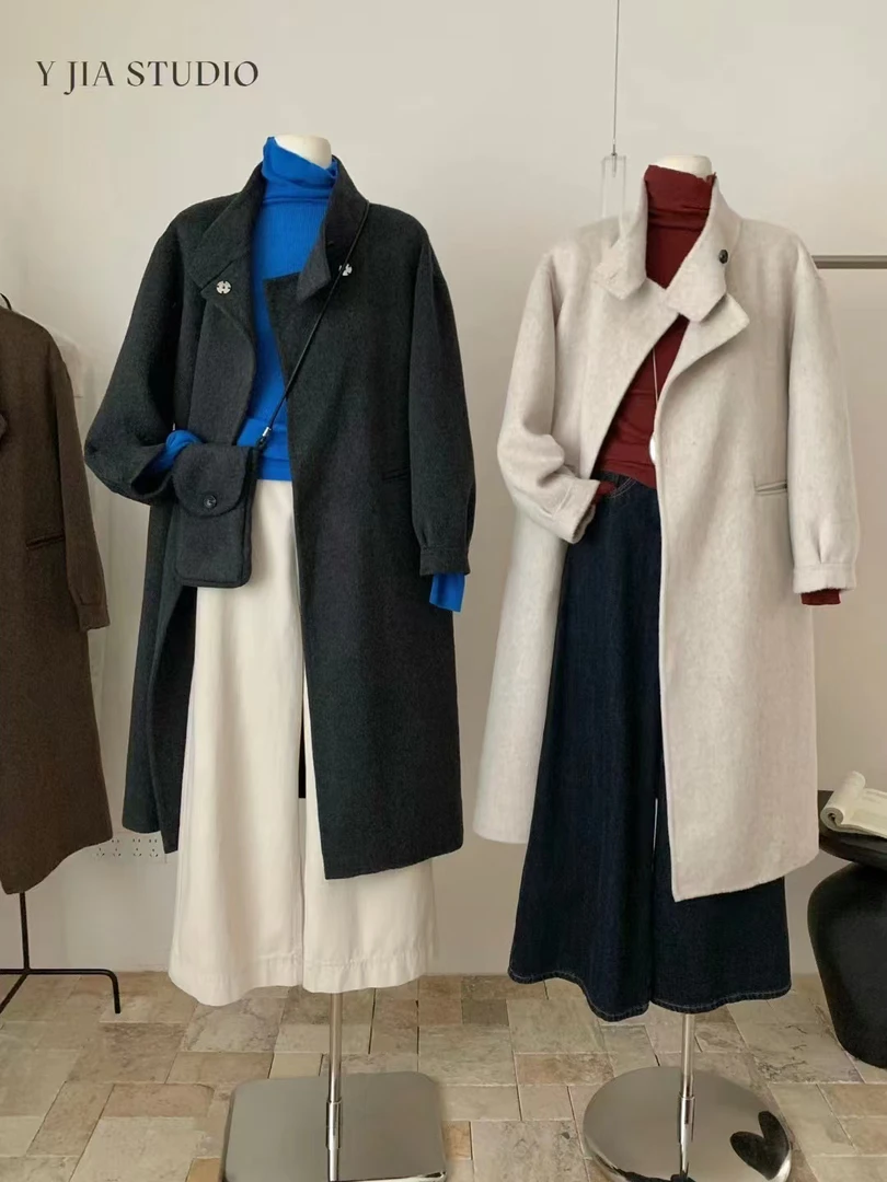娜娜家潮流时尚女装羊绒中长款百搭韩版双面呢秋冬