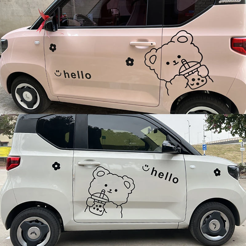 五菱宏光迷你MINIEV马卡龙改装车身贴纸可爱小熊个性定制装饰车贴