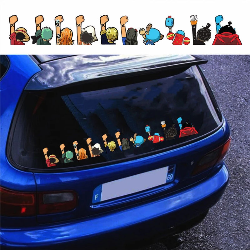 海贼王汽车贴纸卡通路飞艾斯索隆装饰后窗车贴个性创意遮盖划痕贴