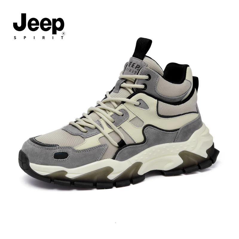 JEEP/吉普2024秋冬保暖高帮老爹鞋时尚百搭休闲增高潮鞋男鞋冬季