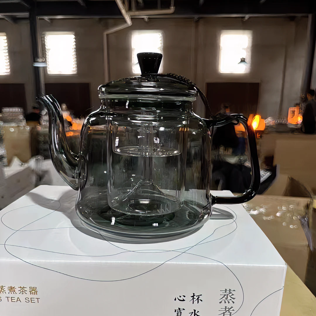 家用高硼硅玻璃养生壶蒸煮蒸汽水壶煮茶器过滤大容量小型加厚茶具