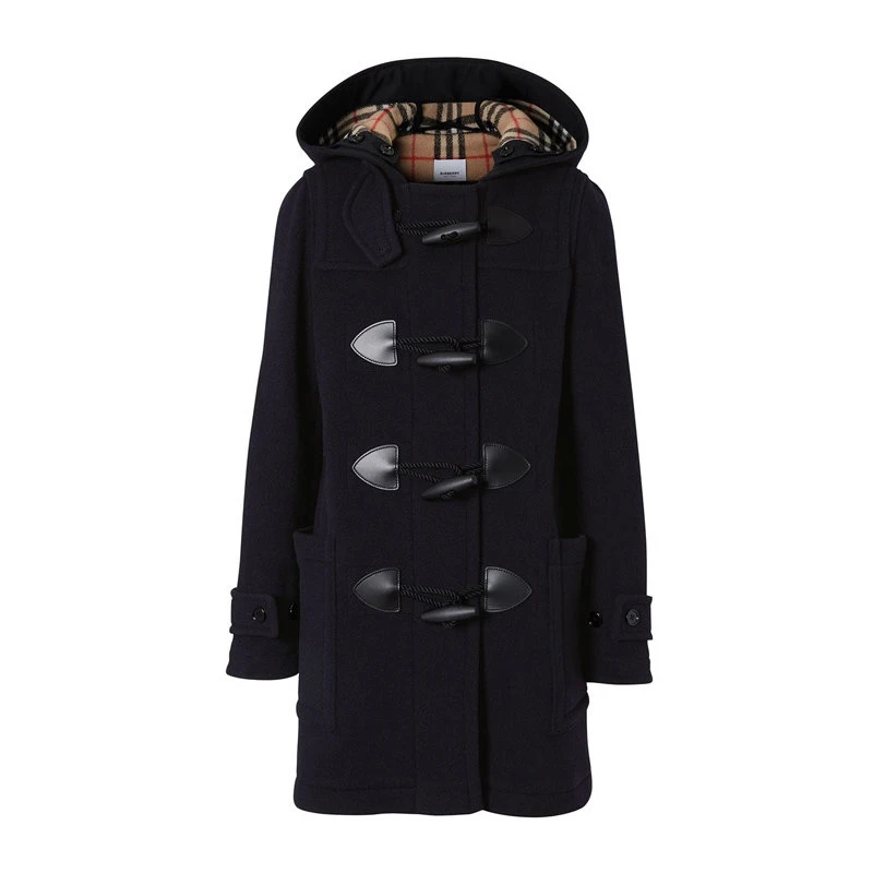 国内现货全新未使用 BURBERRY/博柏利 海军蓝牛角扣大衣