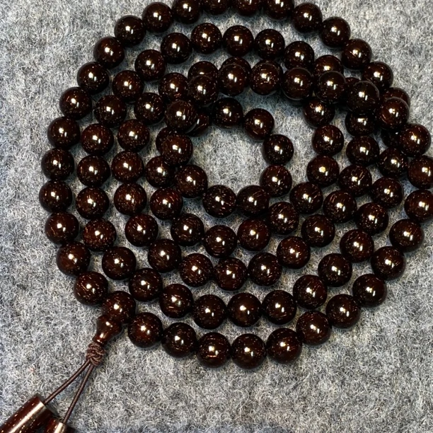 印度小叶紫檀爆星0.8老料手串 文玩手链念珠纯天然檀香紫檀佛珠