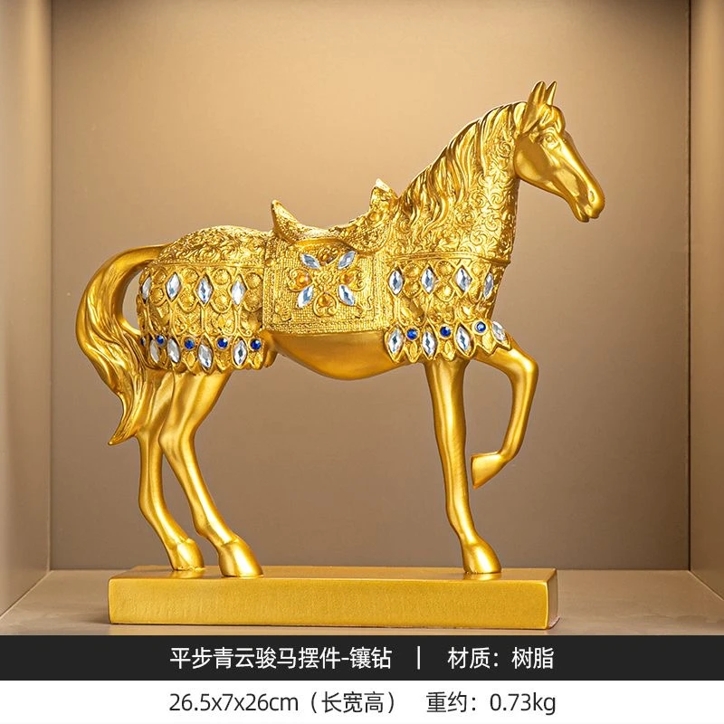 宏赫欧式客厅玄关电视柜艺术酒柜金马树脂摆件办公室个性领导高档