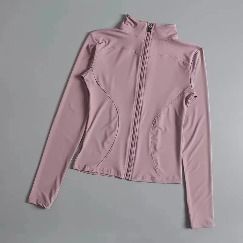 女士立领连帽网红瑜伽服健身服长袖运动户外休闲弹力修身时尚显瘦