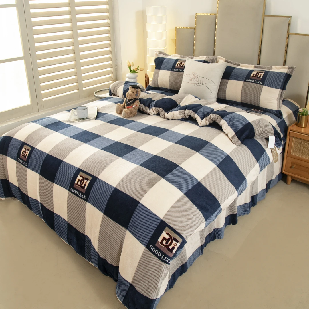 【牛奶绒床裙四件套】牛奶绒四件套秋冬新款轻奢加绒加厚防静电