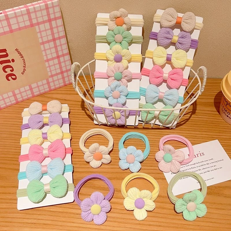 宝宝不伤发橡皮筋新款头绳高弹力耐用爆款蝴蝶结花朵儿童发绳发圈