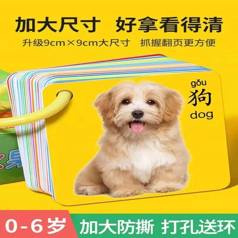 儿童早教识物卡片动物认知益智玩具婴幼儿识图宝宝启蒙认数卡儿童