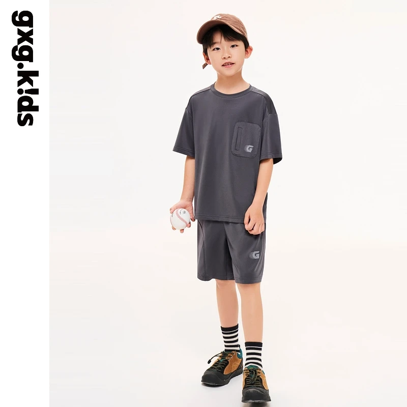 gxgkids儿童节男童针织舒适时尚休闲夏季宽松套装