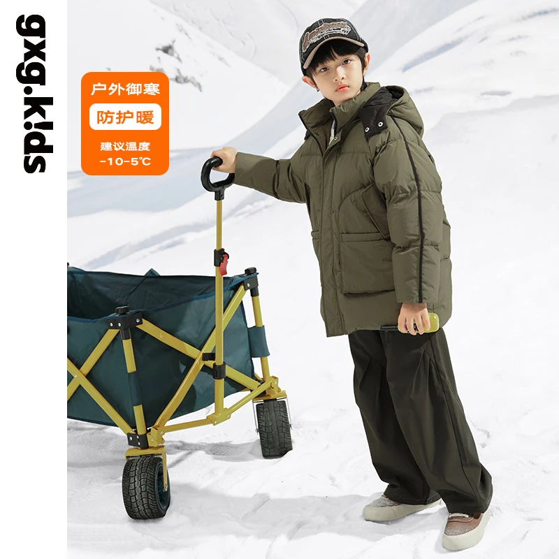 {23冬新}gxgkids童装儿童羽绒服男女中大童保暖防寒宽松中长款