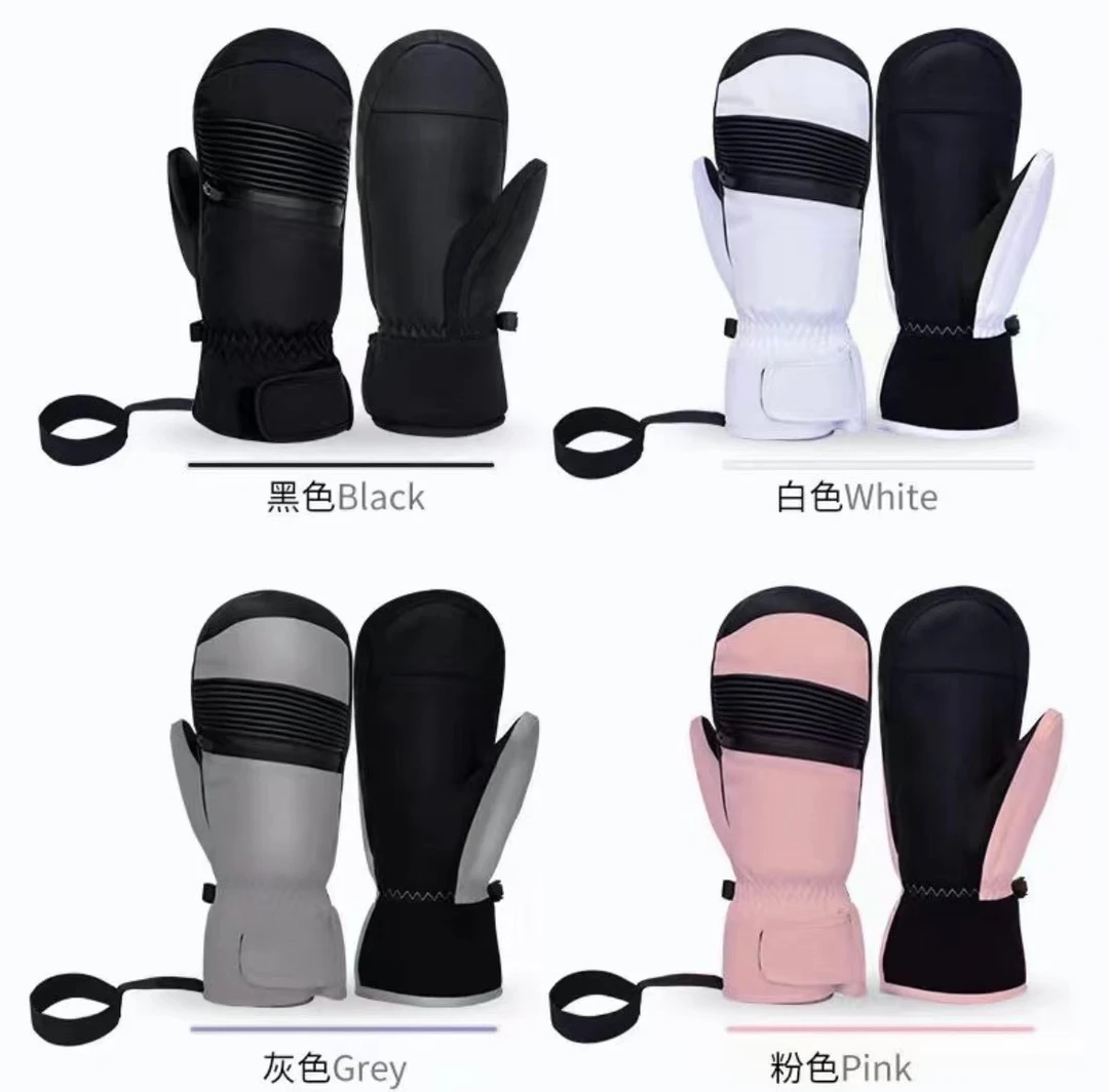 新款单双板滑雪手套带男女护掌防水保暖内分指男士女款防寒拉风