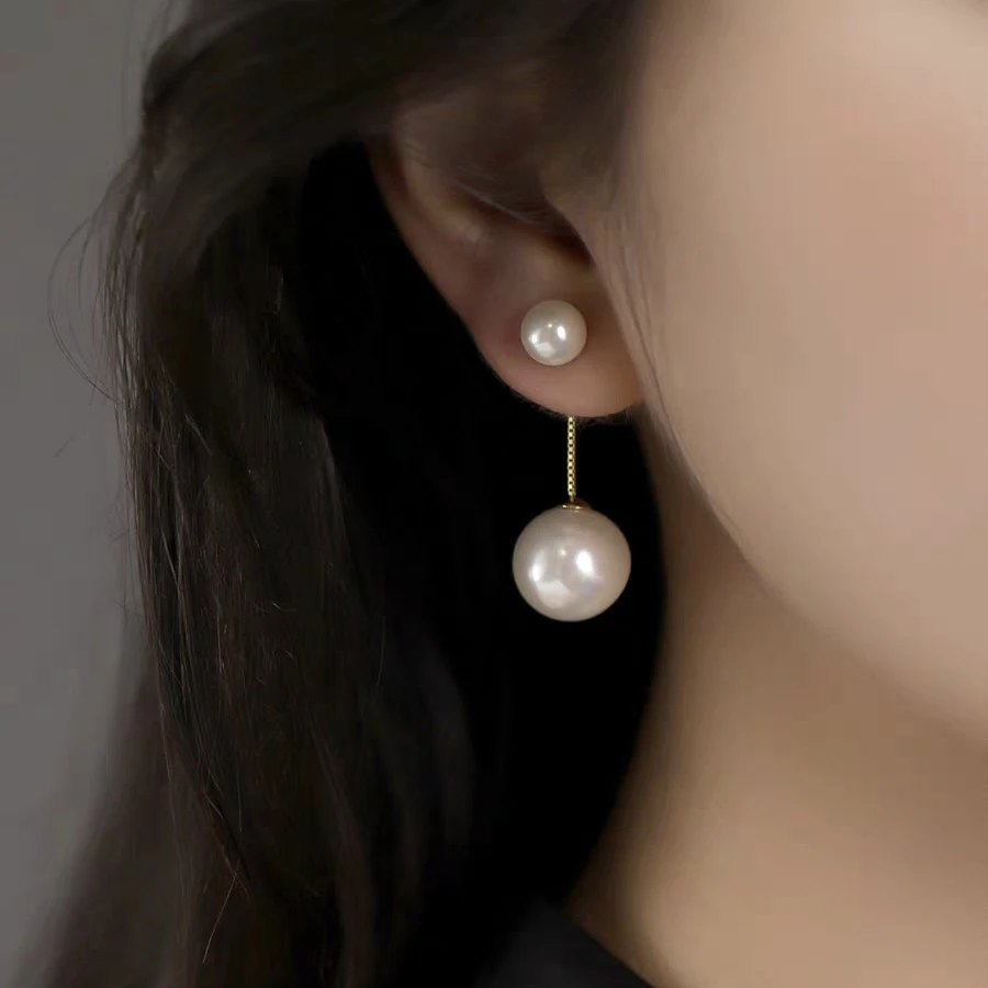 铜合金耳饰 『窈窕』气质名媛耳钉百搭通勤一款两戴优雅耳饰E1608