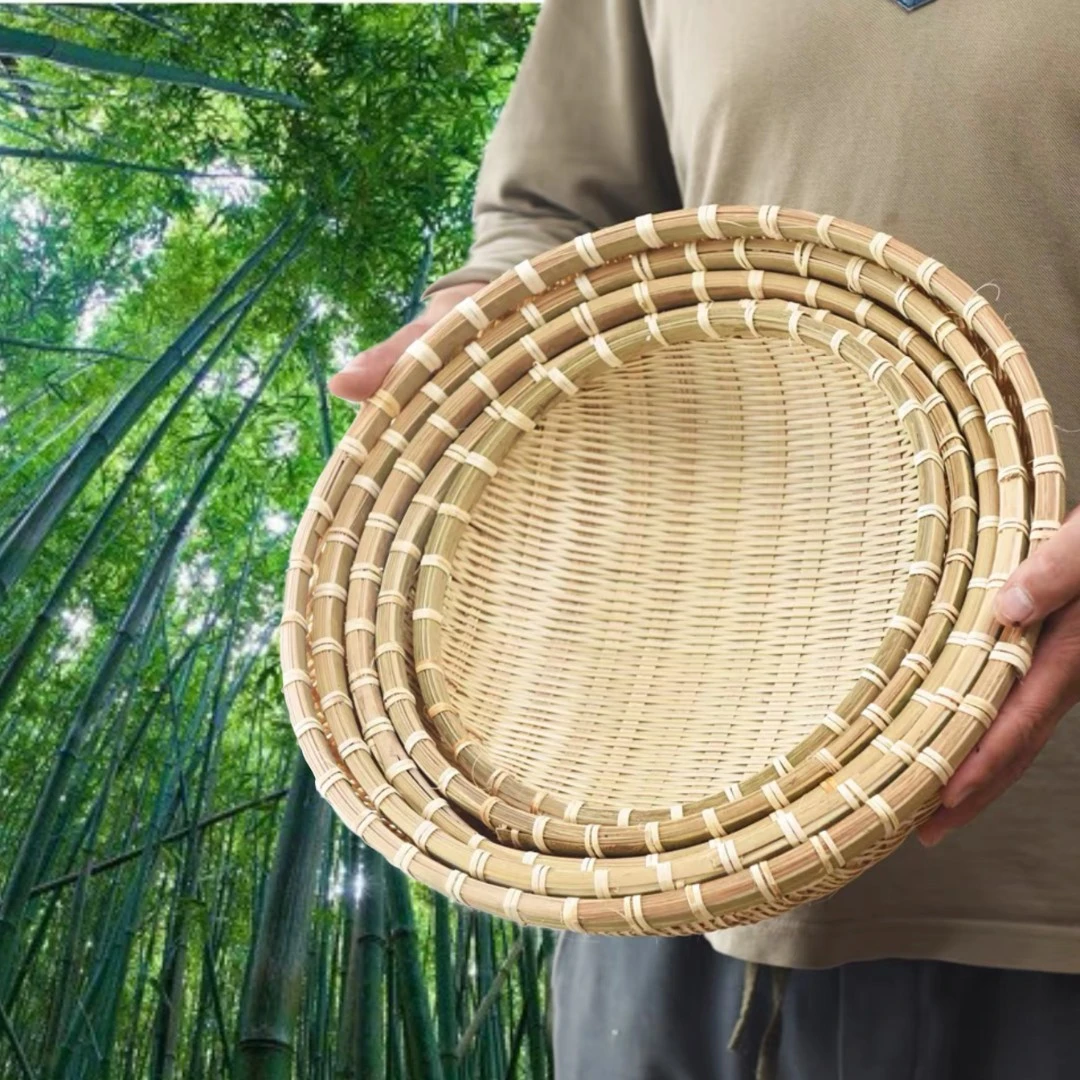 纯手工编织竹编果篮竹篮田园风菜篮水果盘家用洗菜蓝水果收纳筐