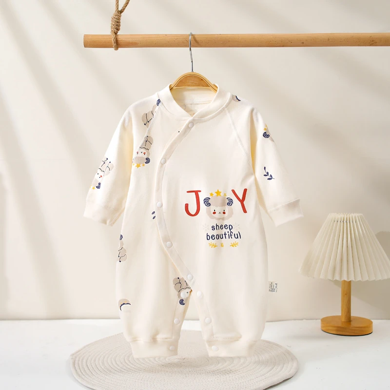 2024秋季新款婴儿连体衣新生儿纯棉长款小宝宝睡衣内衣爬服哈衣BS