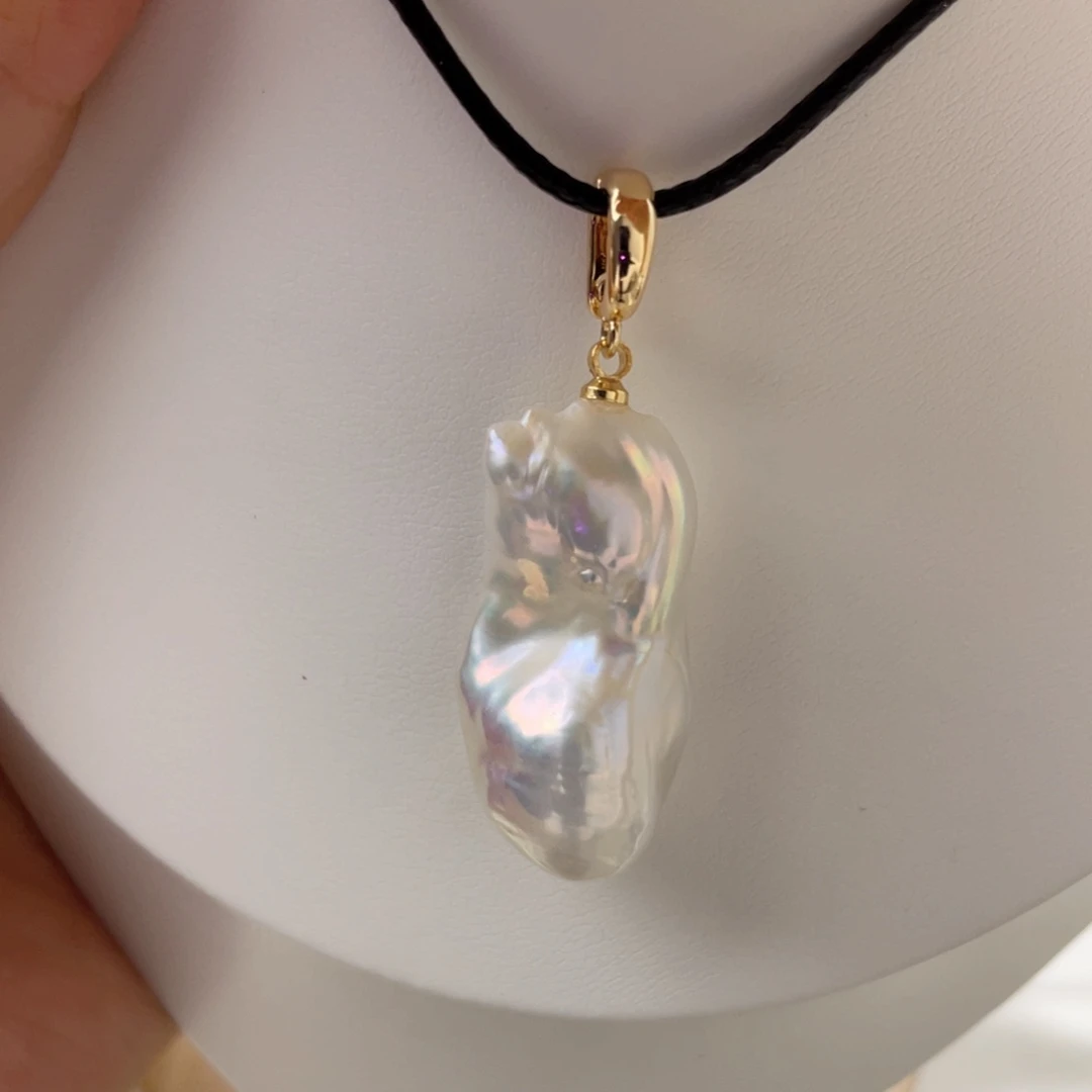 淡水珍珠淡水珍珠巴洛克银S925镀金镶嵌