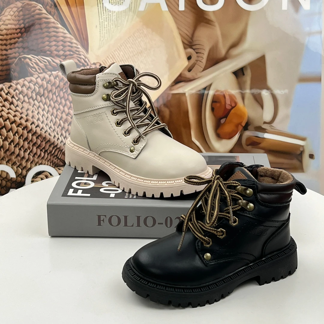 27-37码2023年秋季新款厚底防滑百搭透气厚底马丁靴 （小森）8802