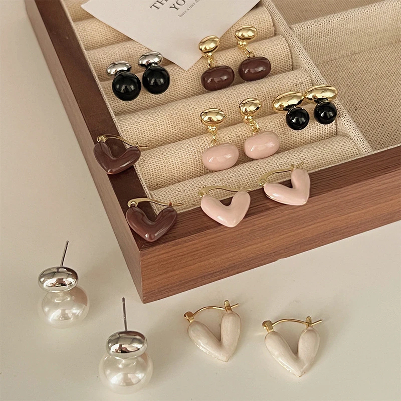 铜合金锆石耳饰 铜合金百搭韩版直播间选款no退no换