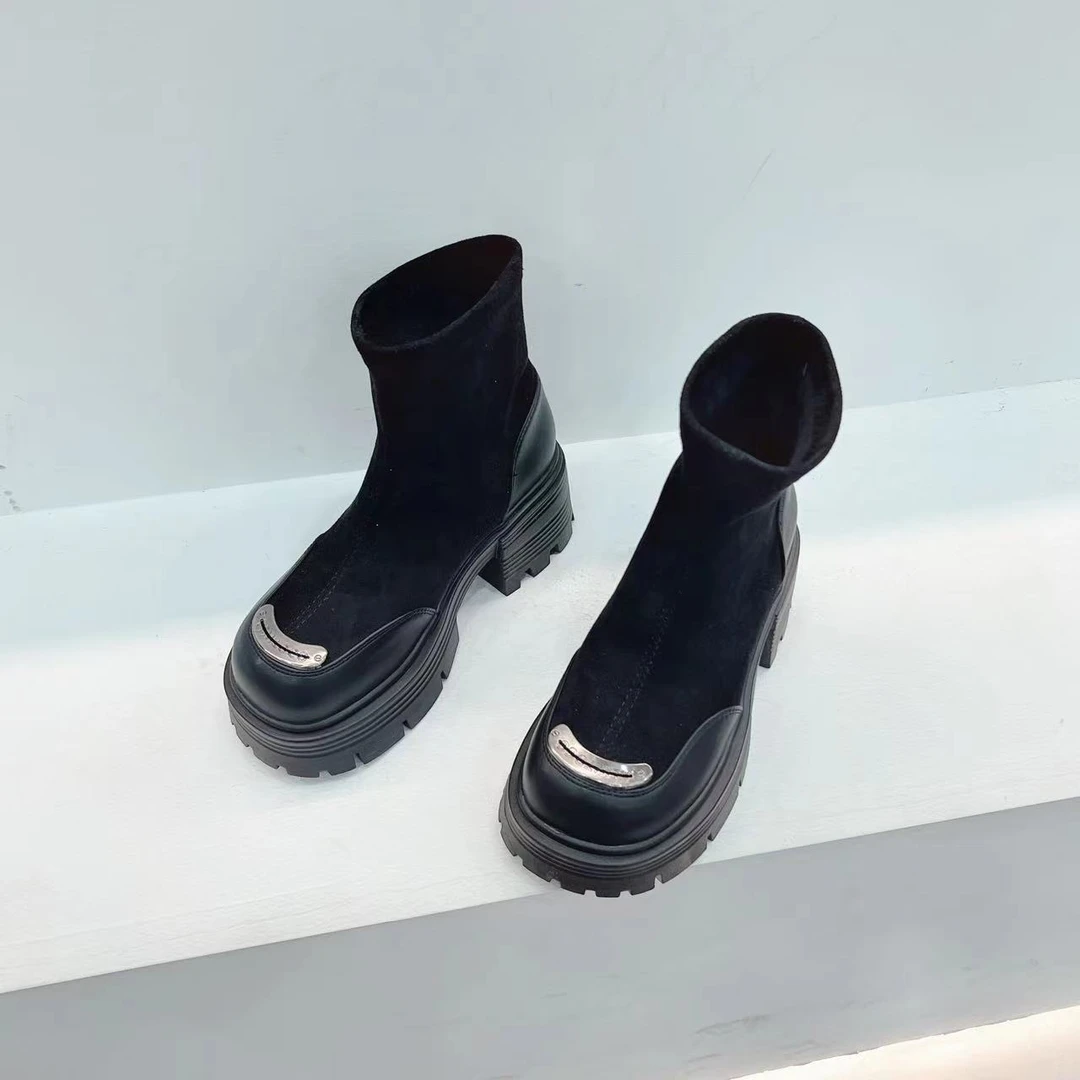 门店288！短筒马丁靴厚底女短靴85351