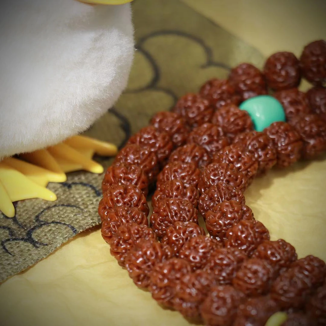 《染吉藏饰》机刷玉化11.5+爆肉双龙纹小金刚菩提子108颗手串文玩