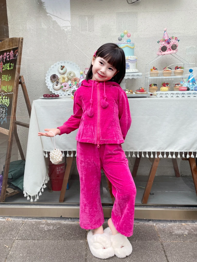 咪多咪彩女童春秋装套装新款中大童多巴胺穿搭休闲卫衣时髦两件套