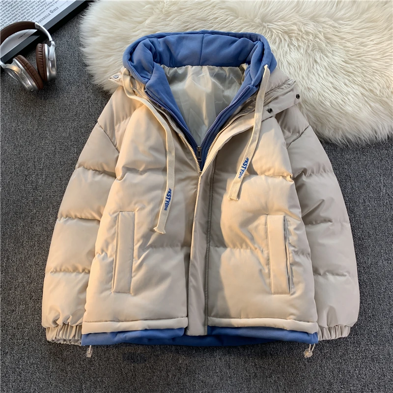 【小扬哥推荐】2023冬季新款棉服保暖加厚潮流宽松情侣装日系港风连