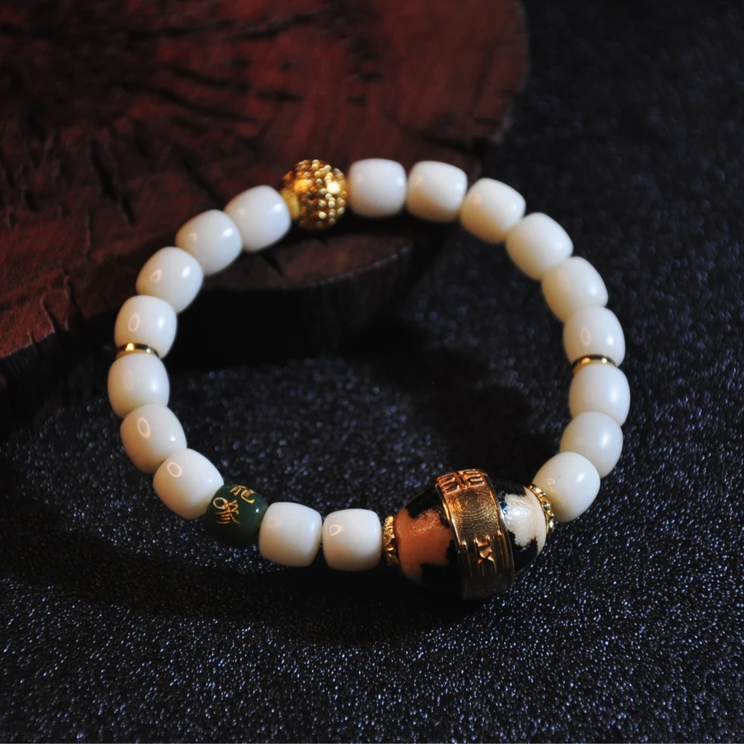 【龙老板】见龙在田*五爷庙米达和田玉老型手串A1920367