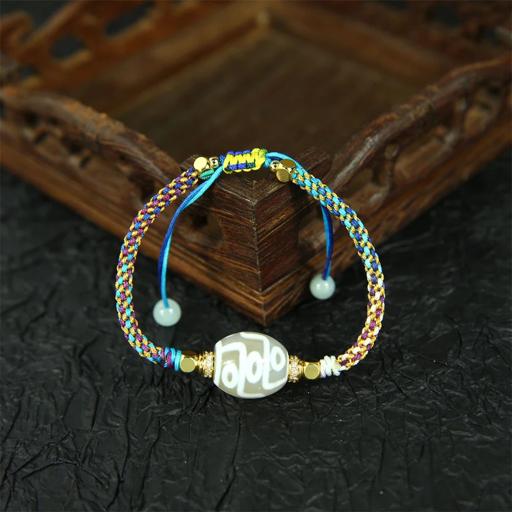 【龙老板】雪域达洛九眼珠珠玛瑙手绳颜色/多样性发货A1820106