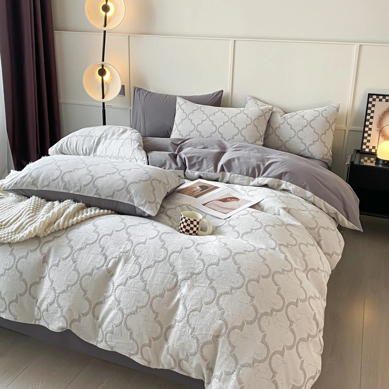 水星新家纺2025新款全棉提花轻奢床上用品四件套秋冬四季三件套