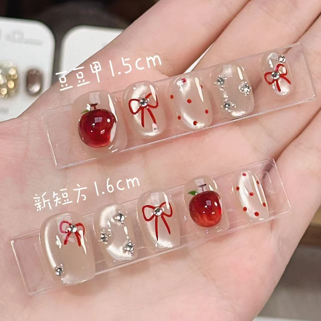 【1口平安果】新年战甲秋冬新品纯手工穿戴甲美甲贴片设计款红苹果