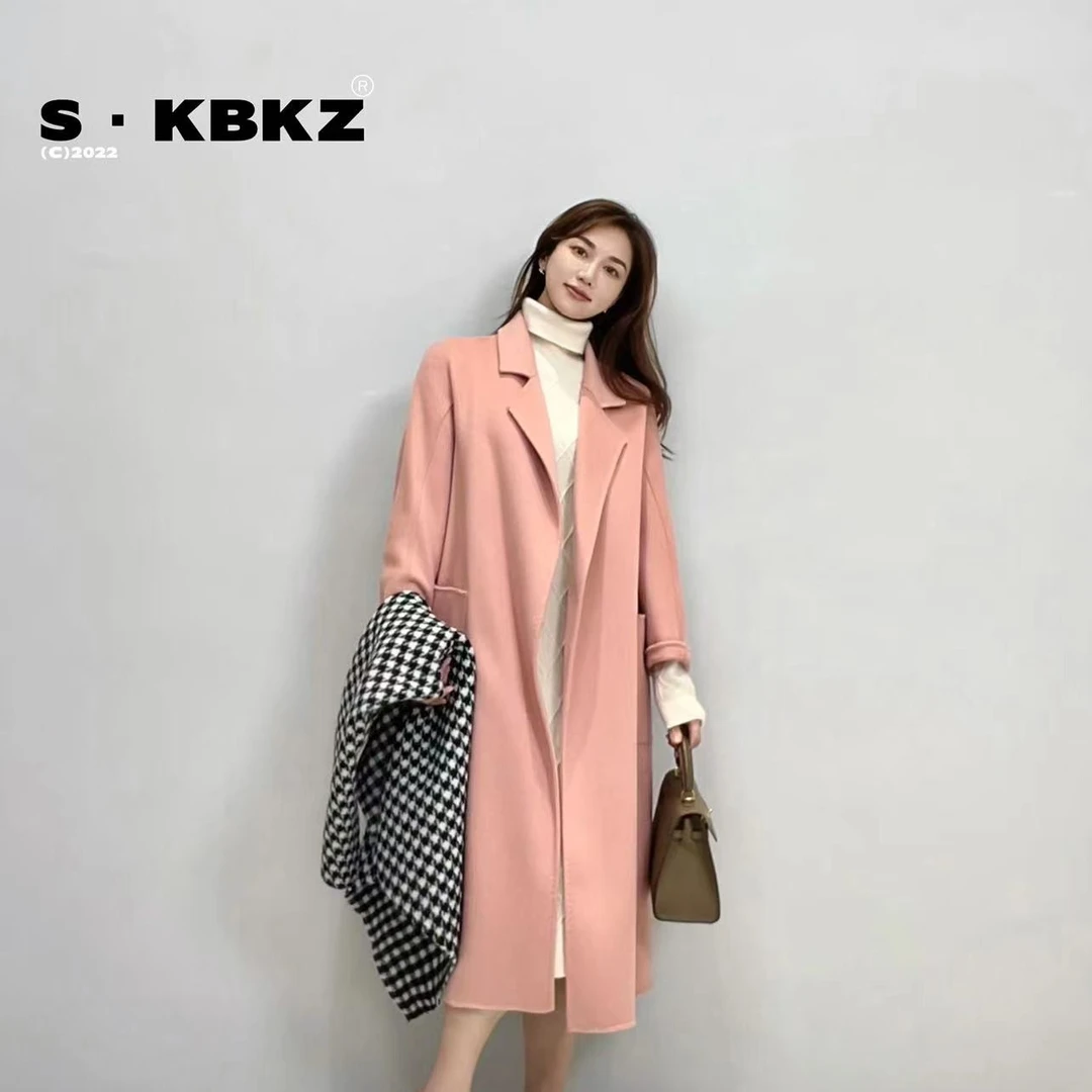 S·KBKZ长款名媛高端外套长款时尚气质双面呢网红设计师推荐大衣
