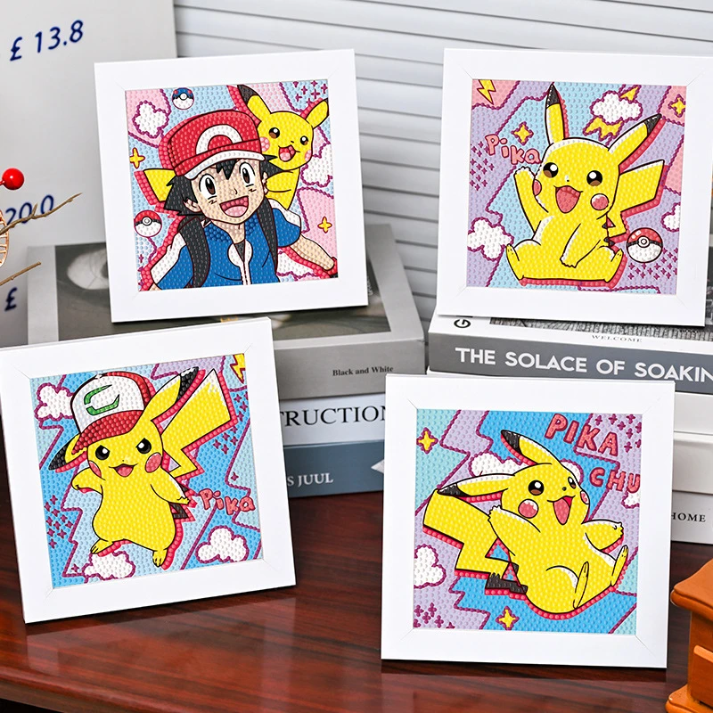 皮卡丘儿童钻石贴画幼儿园手工diy制作装饰画男孩宝可梦钻石贴画