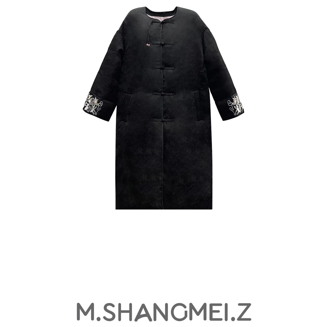 M.SHANGMEI.Z/沐熙美大哥推荐腔调感欧根纱茶艺蚕丝羽绒服x121051