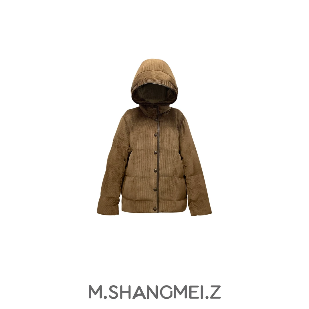M.SHANGMEI.Z/沐熙美大哥推荐{M家秀款}轻暖感连帽羽绒服x0992