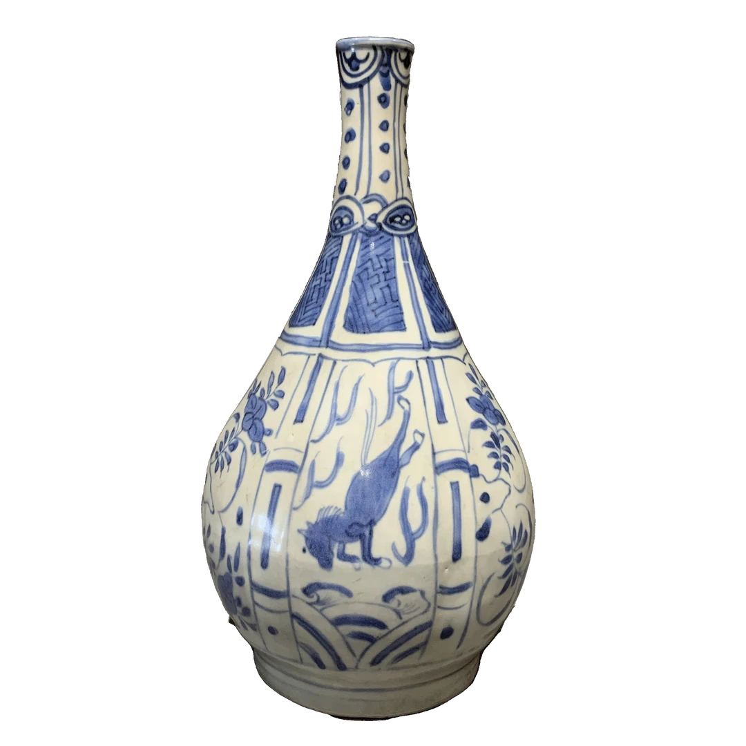 25190015z青花瑞兽纹胆瓶古董拍卖