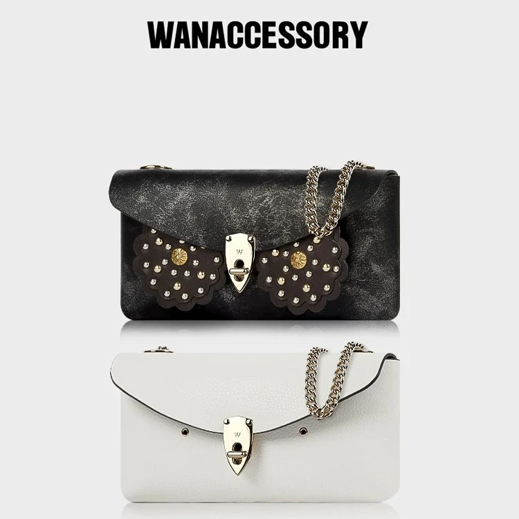 【黑白】 WANACCESSORY万蔻ALIAS双面双色猫头鹰换脸包单肩斜挎包