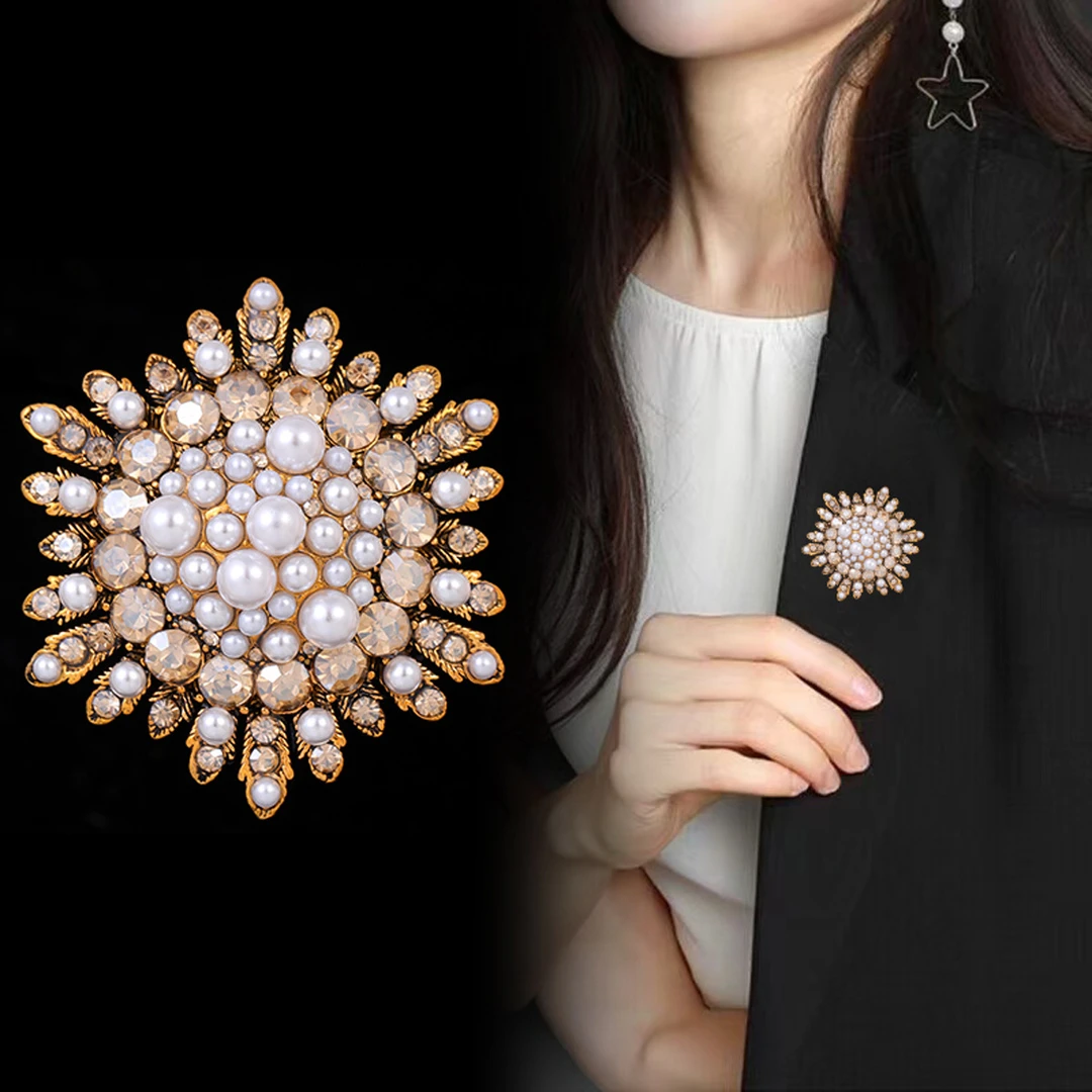 【商场同款】哥阿玛家高档复古优雅宫廷风凤凰于飞珍珠花胸针配饰女