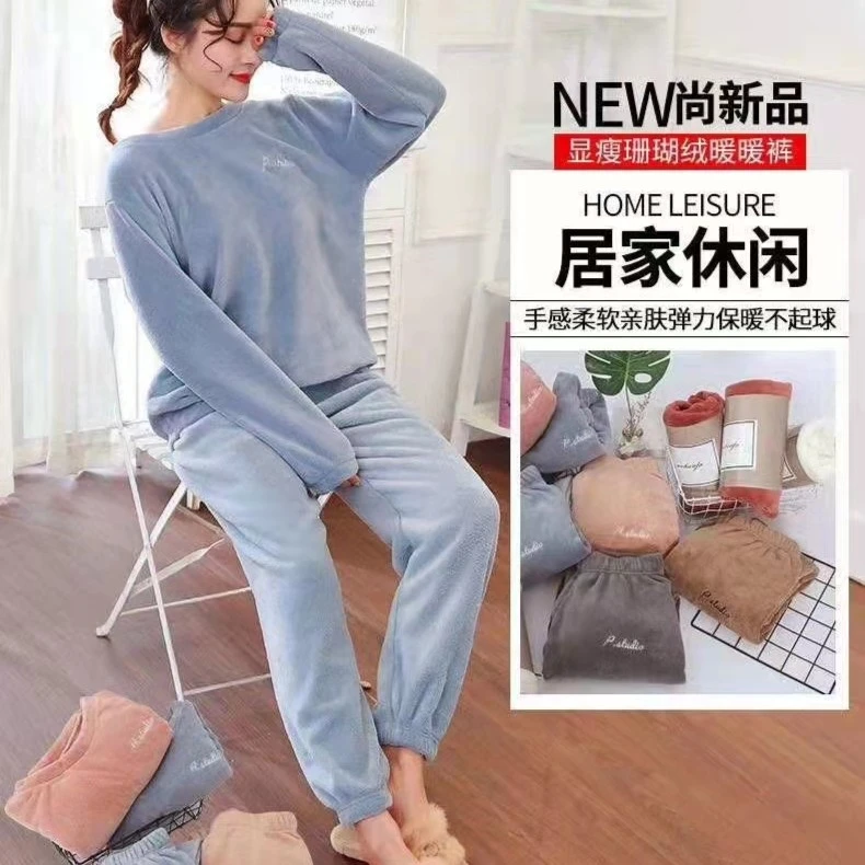 睡衣冬季2022新款流行加绒睡衣长袖春秋家居服套装