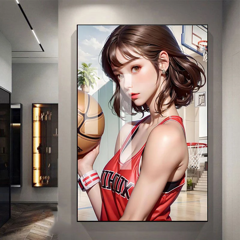 灌篮高手装饰画客厅背景墙卧室壁画卡通动漫篮球樱木花道晴子挂画